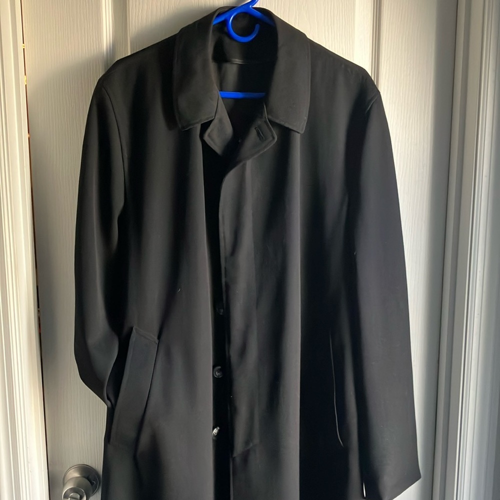 Gold Alligator black trench coat